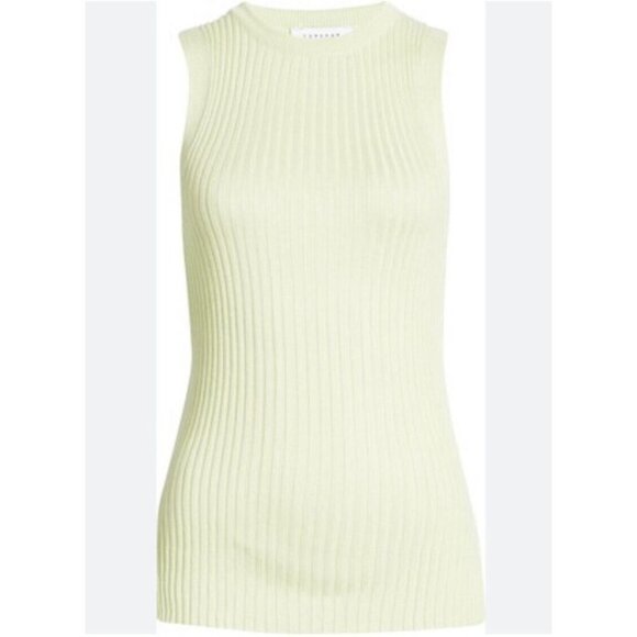 TOPSHOP Ribbed Knit Tank Green - Picture 1 of 16